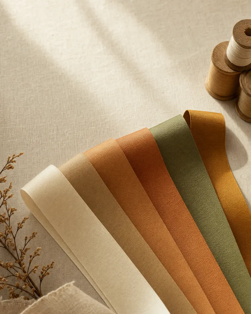 Fitas de gorgurão em degradê das cores do ateliê